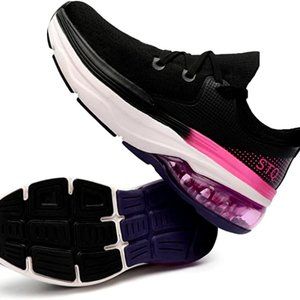 Black Purple Walking Women Arch Support Tennis Air Cushion Sneakers Shoes